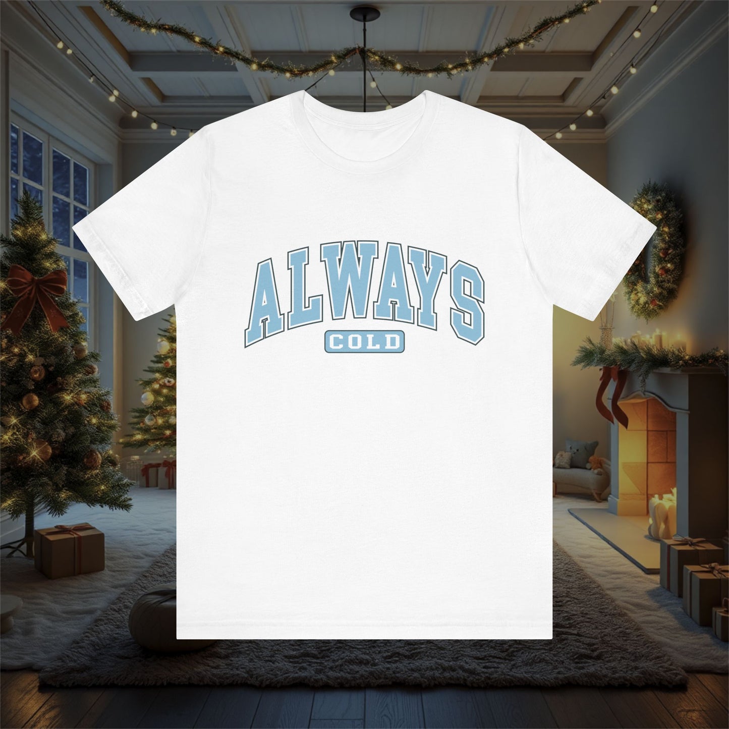 Cozy Vibes T-Shirt, Winter Chill Tee, Comfy Shirt, Cold Weather Top, Snowflake Print Apparel