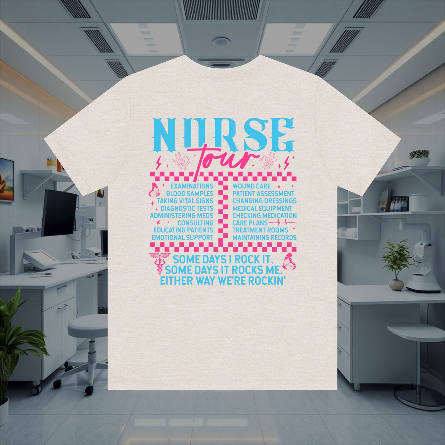 Nurse Tour Unisex Tee, Nursing T-Shirt, Medical Top, Healthcare Nurse Shirt, Hospital Apparel
