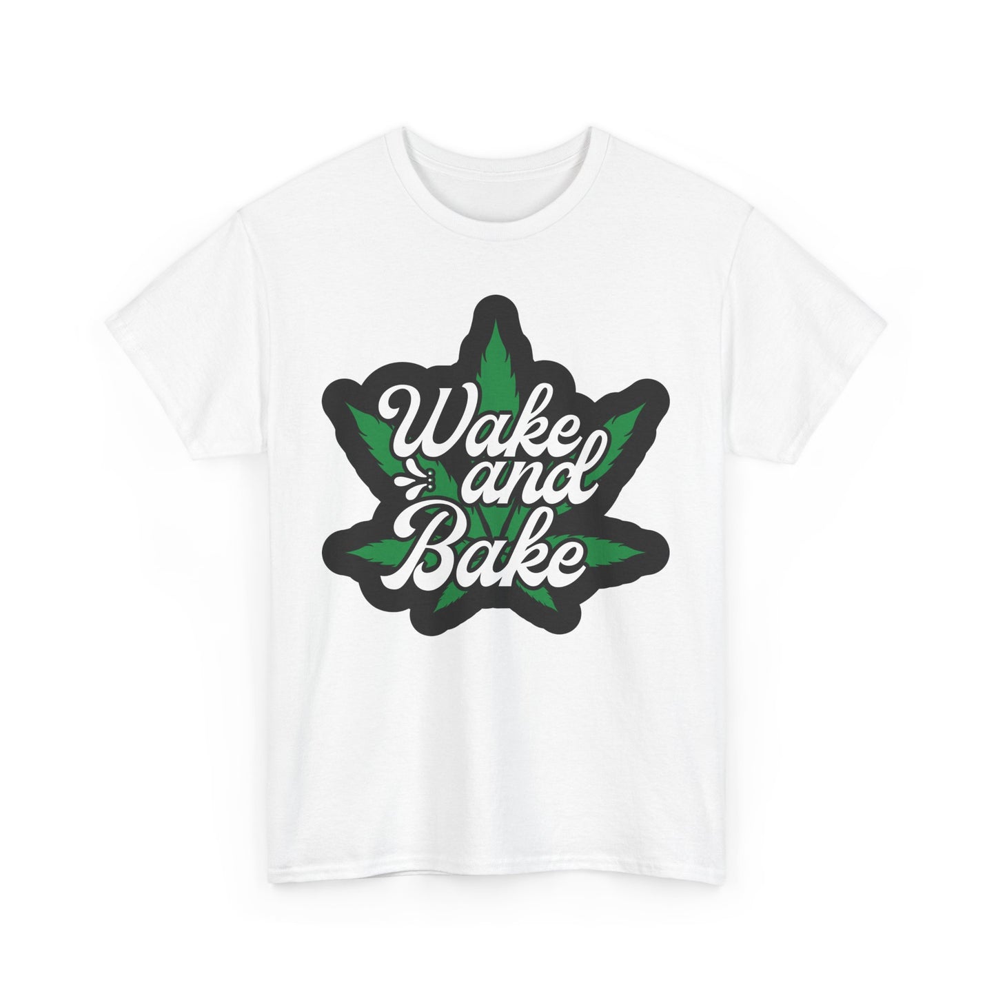Wake and Bake Cannabis Unisex Heavy Cotton Tee - Funny Stoner Shirt, Weed Lover Gift, Marijuana Graphic Tee, 420 Shirt, Pot Leaf Tee
