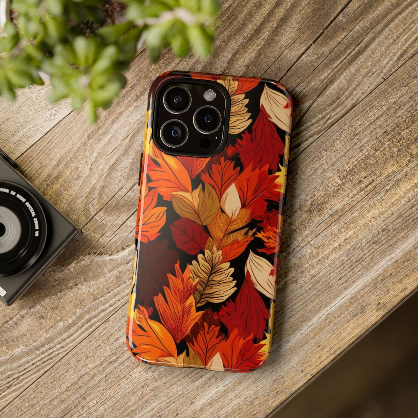 Leafy Tough Cases, Autumn Phone Cover, Protective Smartphone Shell, Nature Lover Gift, Fall Accessories