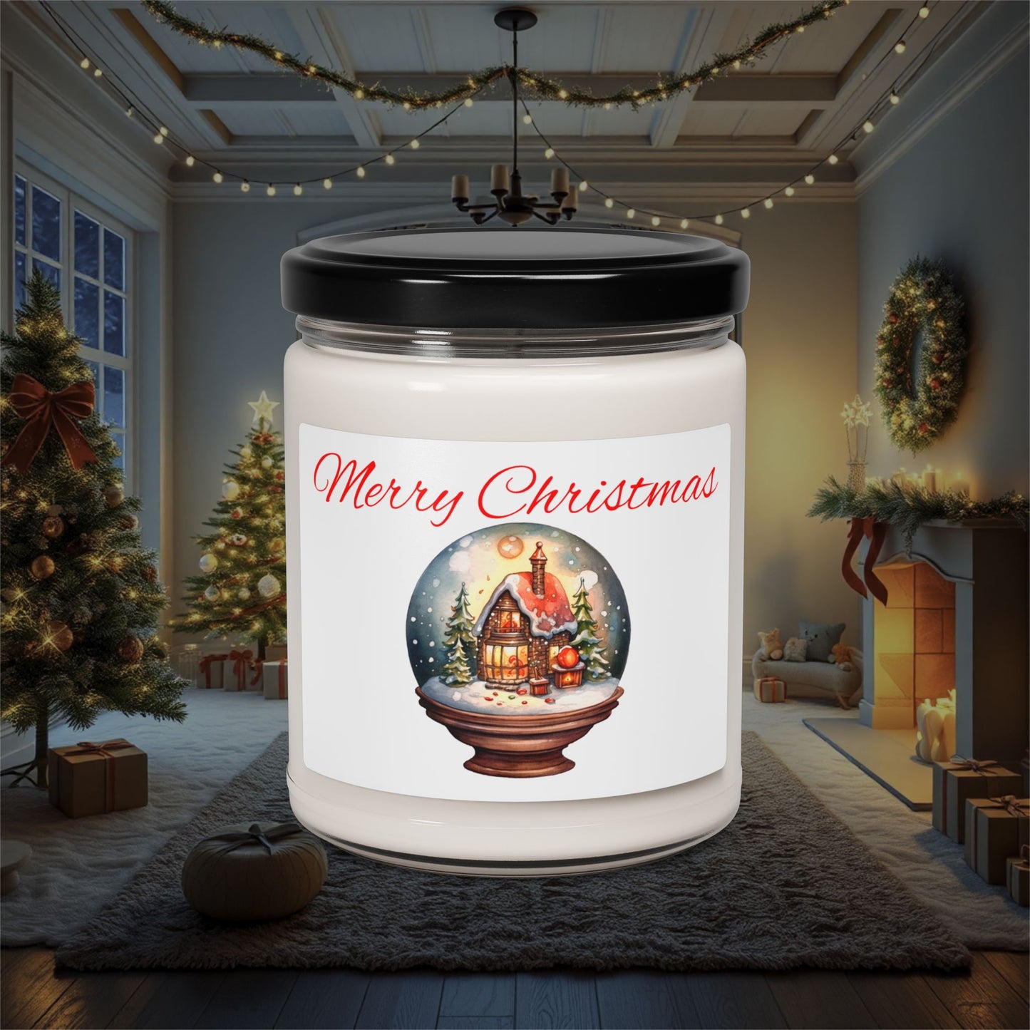 Christmas Snow Globe House Candle, Holiday Decor, Winter Home Fragrance, Festive Christmas Gift, Stocking Stuffer, Winter Wonderland Candle
