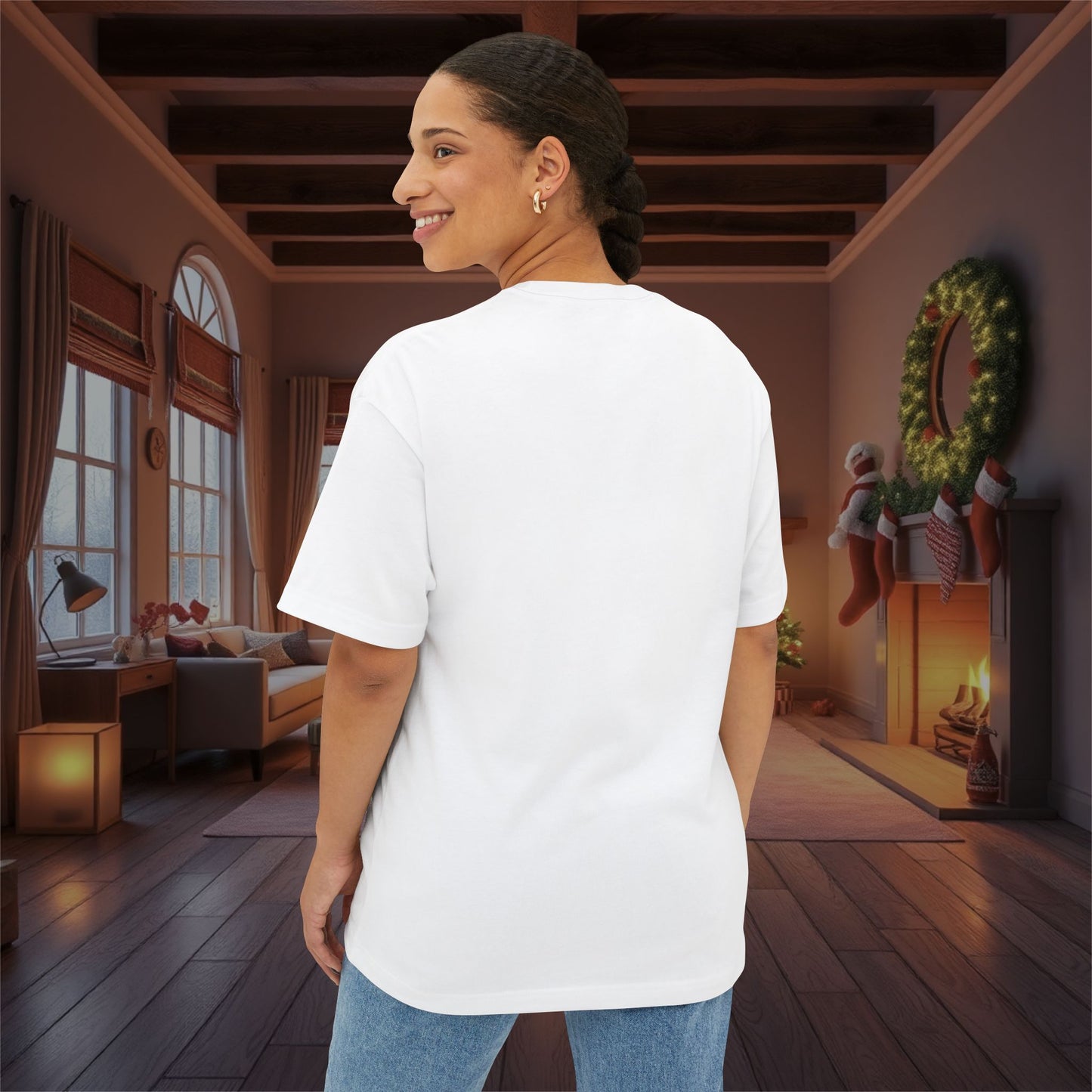 Festive Merry Christmas Oversized Boxy Tee for All