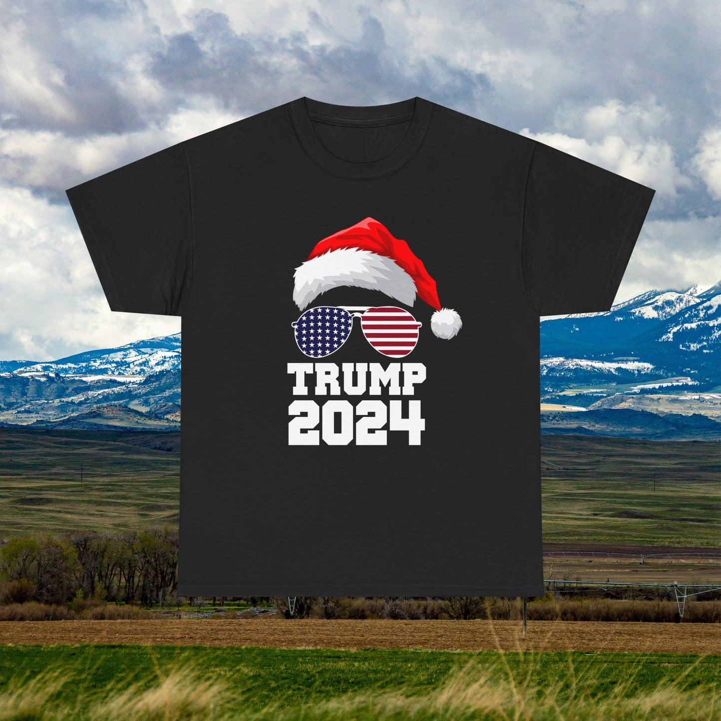 Trump Shirt, Trump Christmas Shirt, Trump Happy Holidays Shirt Unisex Heavy Cotton Tee, Political Tee, Patriotic Christmas Tee, Conservative