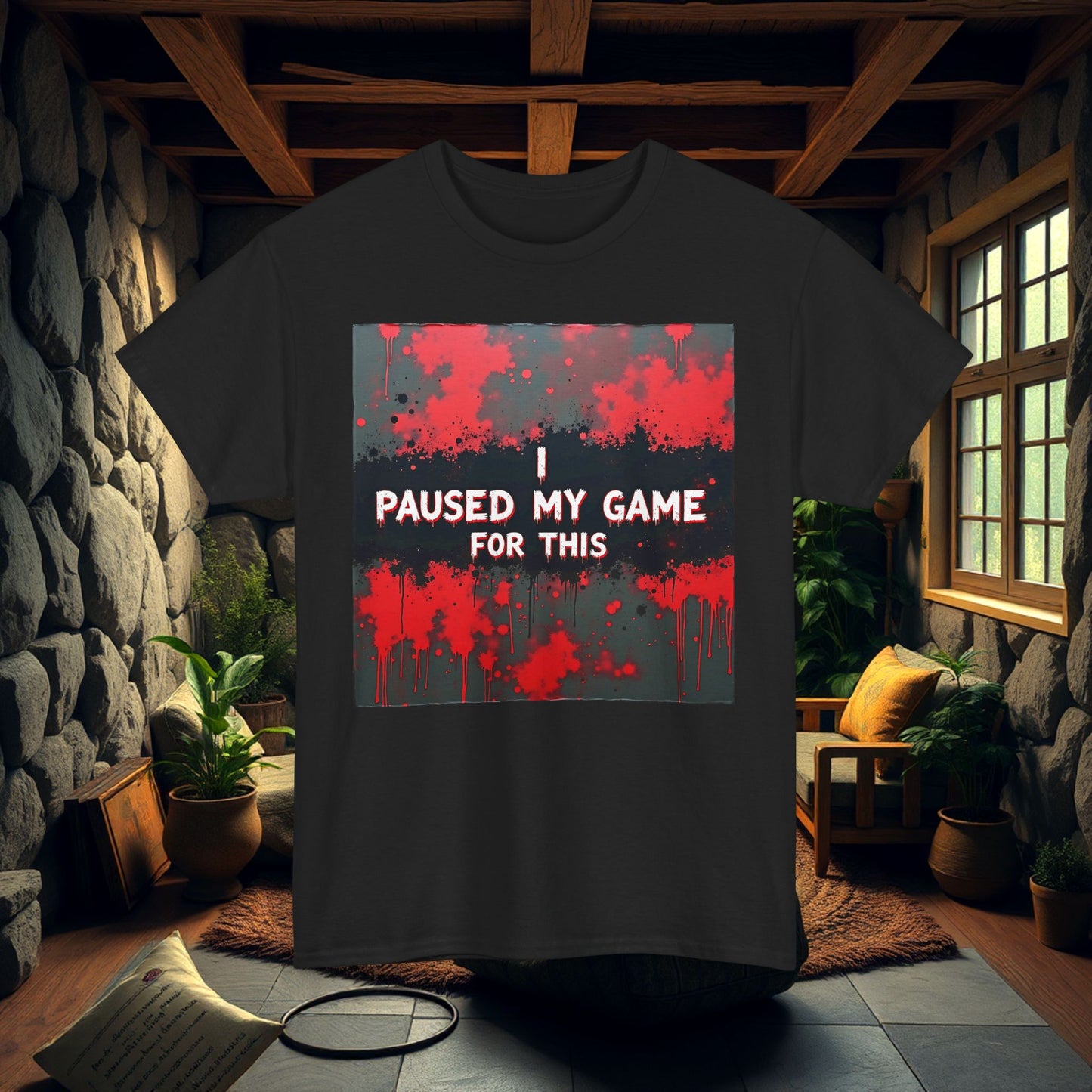 Funny 'I paused my Game For This' Gaming Tee, Gamer Gift, Video Game Lover Shirt, Gaming Apparel, Unisex Cotton Shirt