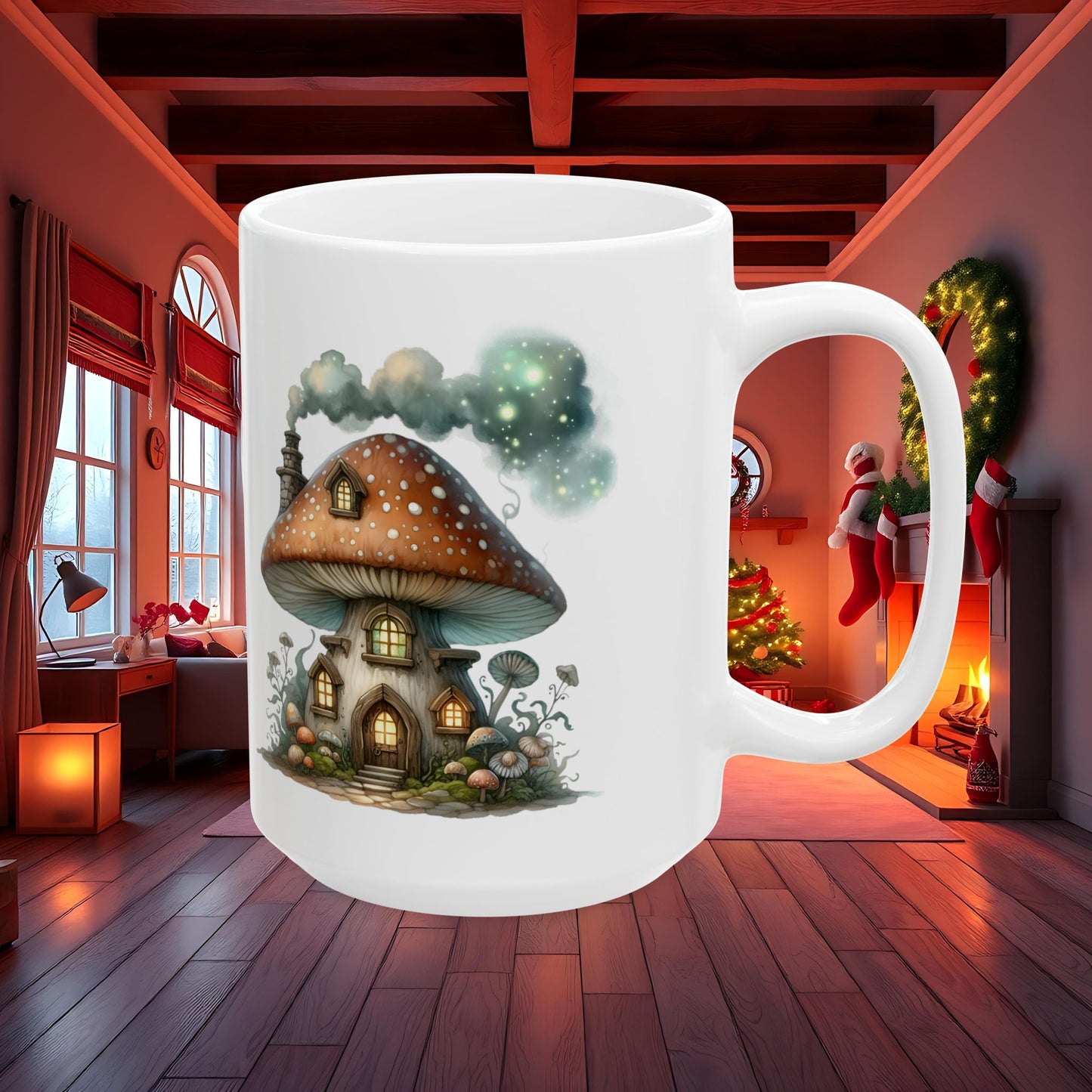 Mushroom House Mug, Cute Coffee Cup for Plant Lovers, Kitchen Decor Gift, Earthy Tea Mug, Nature Lover Gift, Whimsical Drinkware