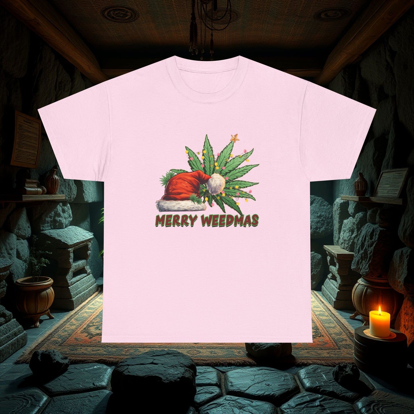 Merry Weedmas Christmas T-Shirt, Unisex Tee, Holiday Stoner Shirt, Funny Cannabis Gift, Weed Lover Apparel