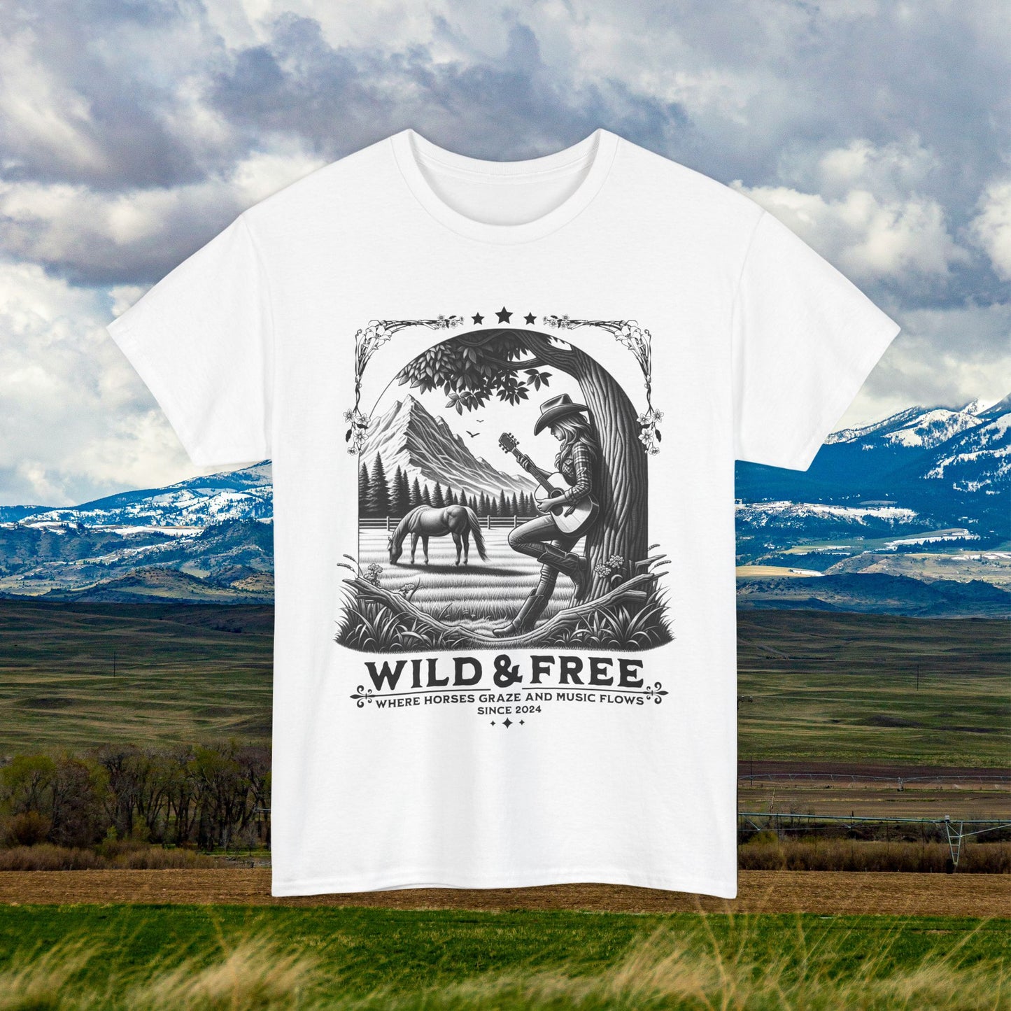 Wild and Free Yellowstone Graphic Tee for Nature Lovers | Unisex Cotton T-shirt, Gift for Hikers, Outdoorsy Shirt, Adventure Tee, Camping