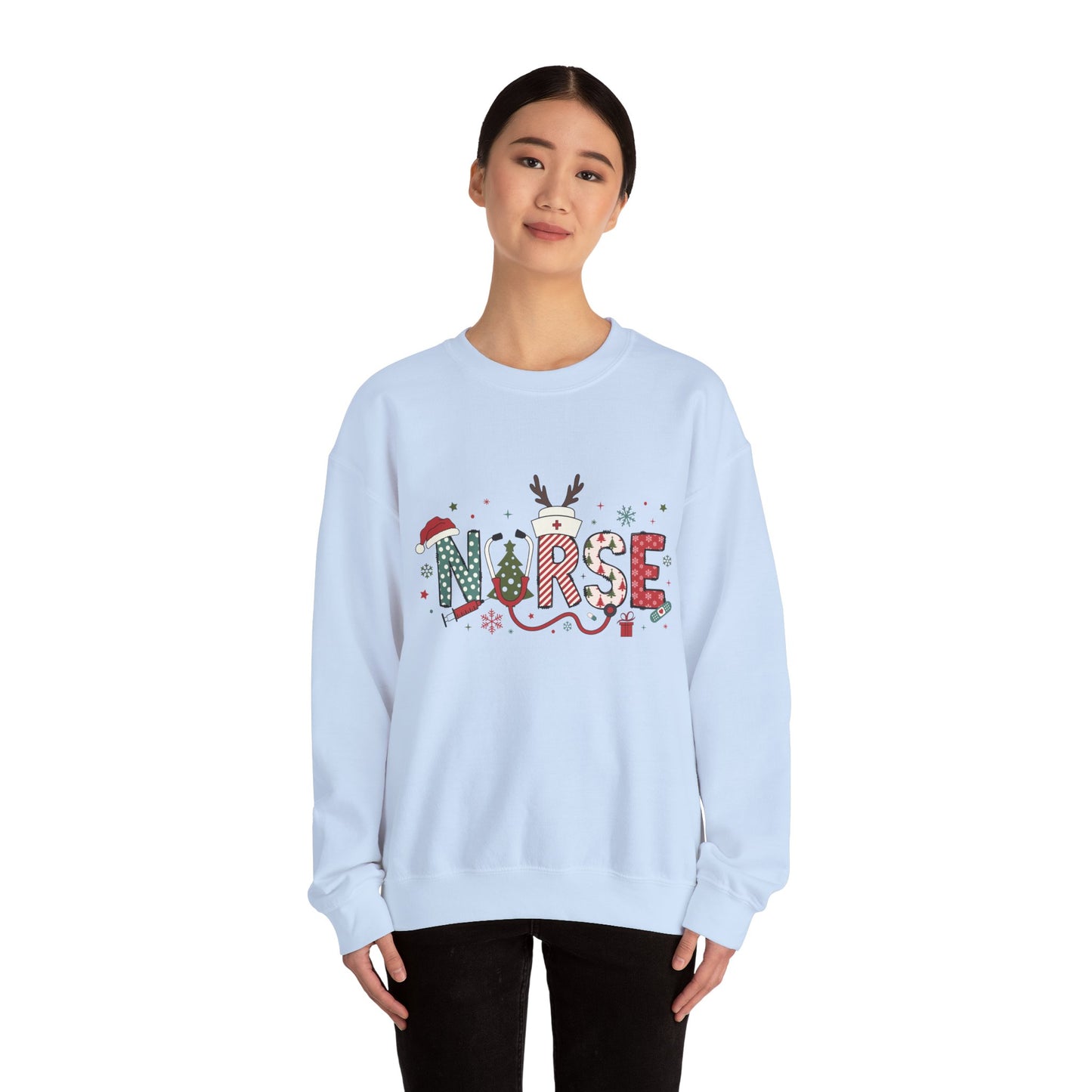 Christmas Nurse Sweatshirt, Holiday Medical Gift, Xmas RN Apparel, Festive Healthcare Clothing, Winter Nurse Jumper