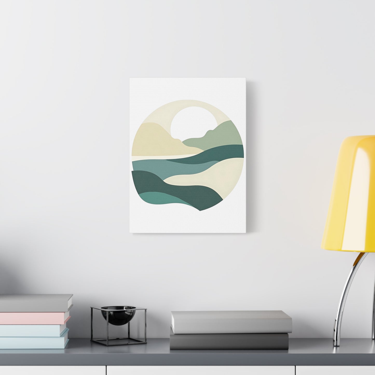 Matte Canvas Art Print, Japandi Style Wall Decor, Stretched Canvas, 1 25", Minimalist Japanese Nordic Art, Home Office Decor, Modern
