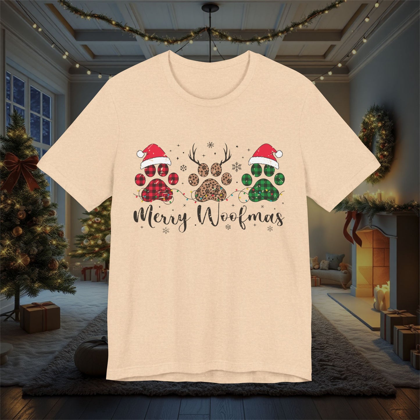 Christmas Dog Lover Shirt, Merry Woofmas Tee, Unisex Holiday T-Shirt, Funny Pet Owner Gift, Dog Mom Dad Apparel, Festive Animal Graphic Top