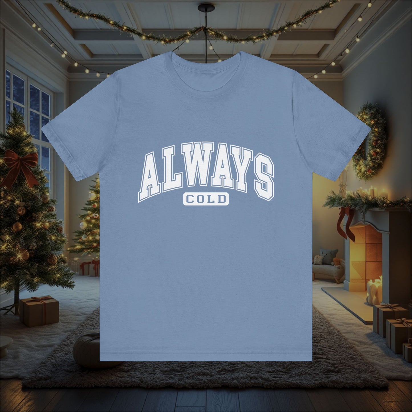 Cozy Vibes T-Shirt, Winter Chill Tee, Comfy Shirt, Cold Weather Top, Snowflake Print Apparel