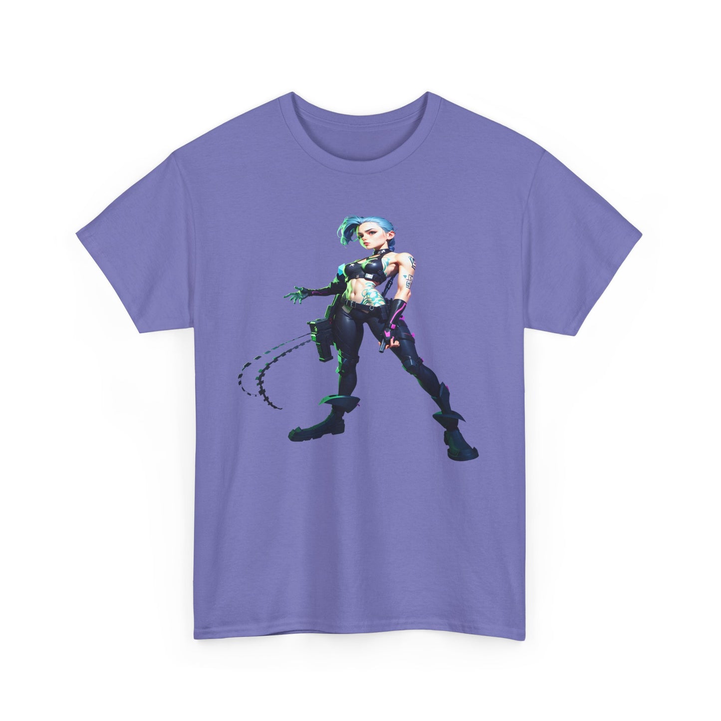 Arcane Inspired Jinx Cotton Tee, Unisex Heavy Anime Graphic T-Shirt, Arcane Gift, Jinx Shirt, Fans Shirt, Arcane Tee, Anime Cotton Tee,
