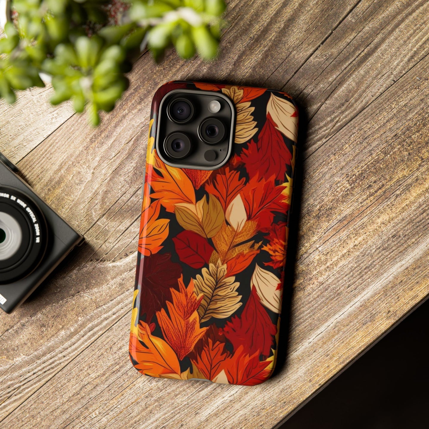 Leafy Tough Cases, Autumn Phone Cover, Protective Smartphone Shell, Nature Lover Gift, Fall Accessories