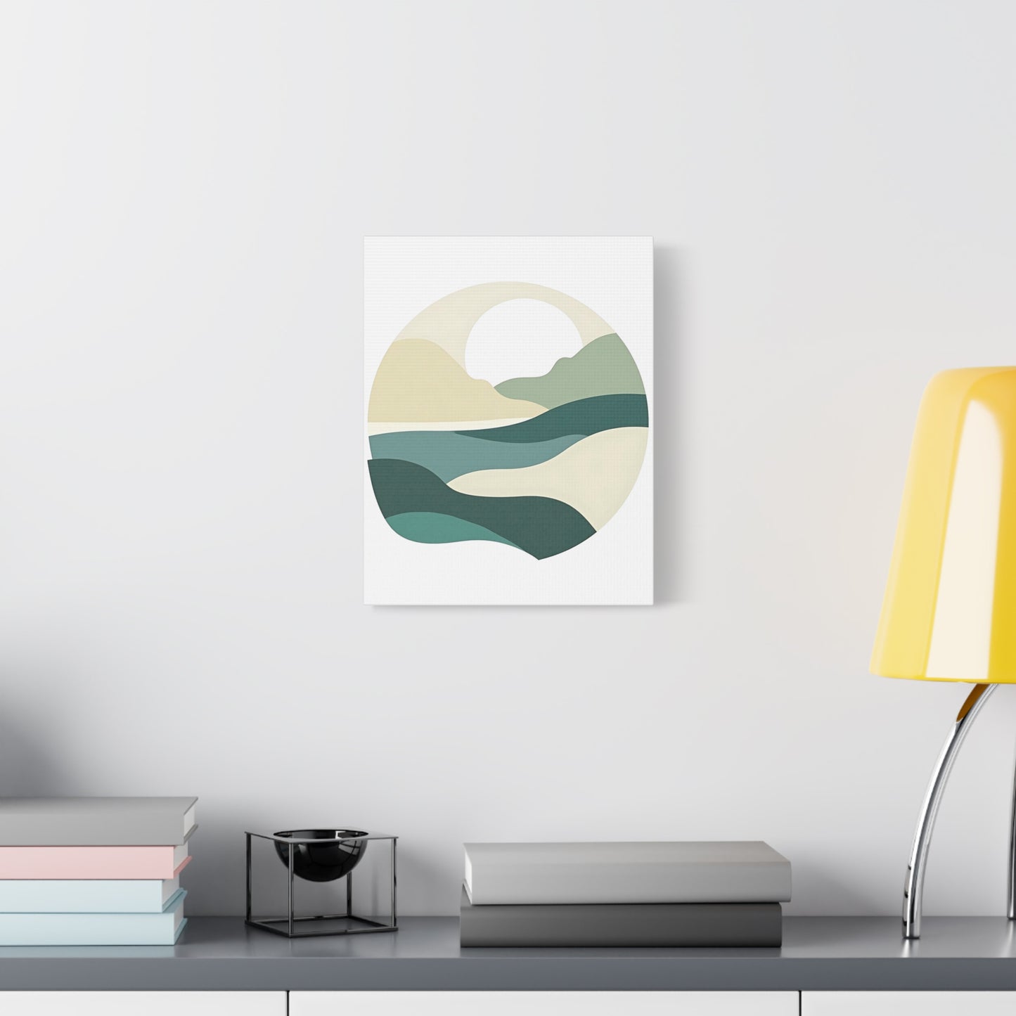 Matte Canvas Art Print, Japandi Style Wall Decor, Stretched Canvas, 1 25", Minimalist Japanese Nordic Art, Home Office Decor, Modern