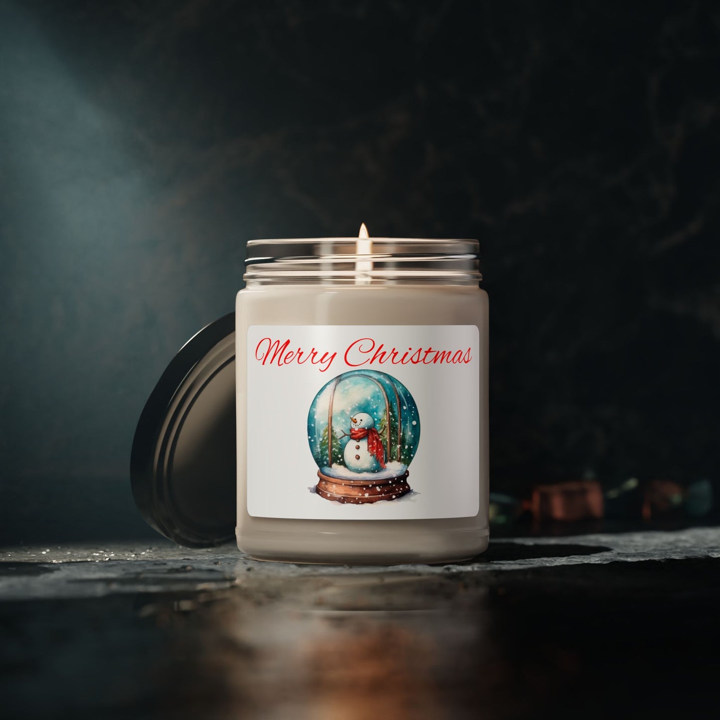 Christmas Snow Man Soy Candle - Festive Holiday Scented Candle for Winter Decor, Christmas Gift, Stocking Stuffer, Home