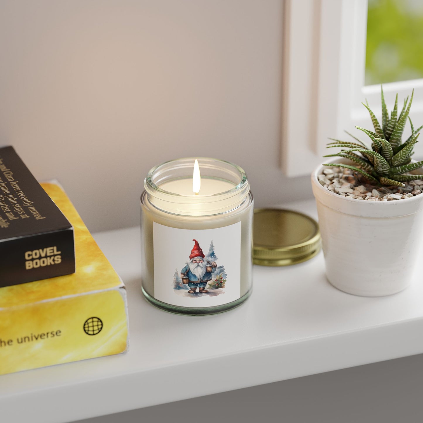 Christmas Gnome Winter Fairy Tale Scented Candles, Coconut Apricot Wax (4oz, 9oz) - Cozy Holiday Home Decor, Relaxing Hygge Candle, Winter