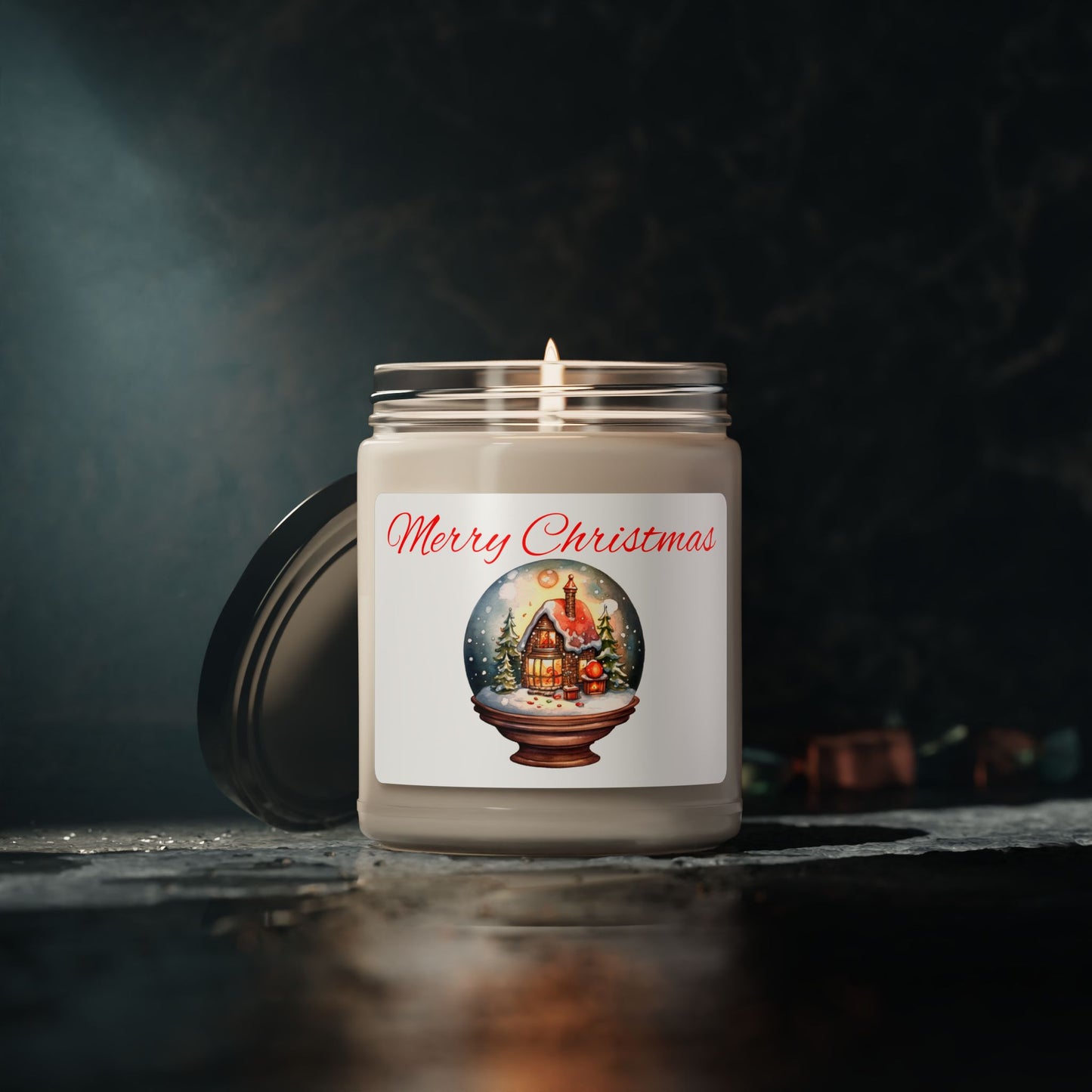 Christmas Snow Globe House Candle, Holiday Decor, Winter Home Fragrance, Festive Christmas Gift, Stocking Stuffer, Winter Wonderland Candle