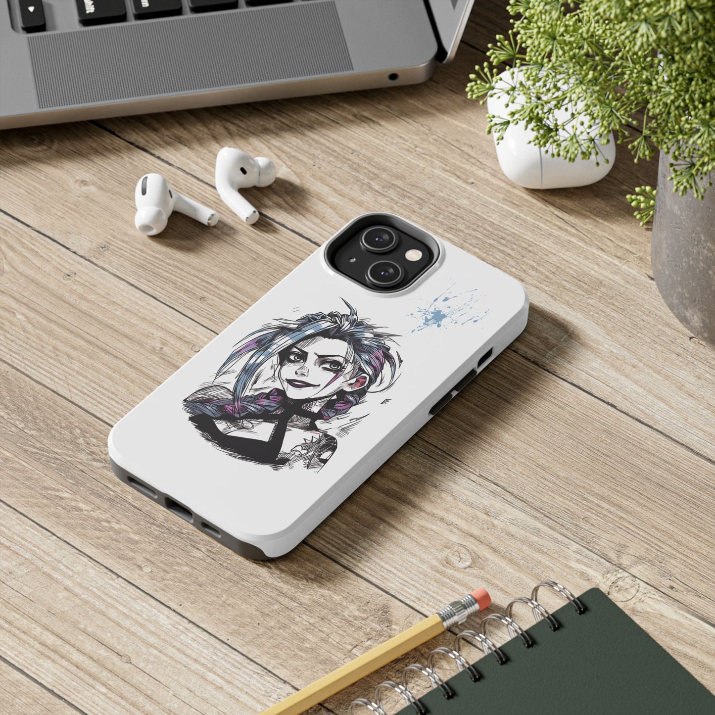Jinx Inspired iPhone Tough Phone Cases - League of Legends Arcane TV Series, Unique Style & Strength Durable Phone Cover, Protective Phone