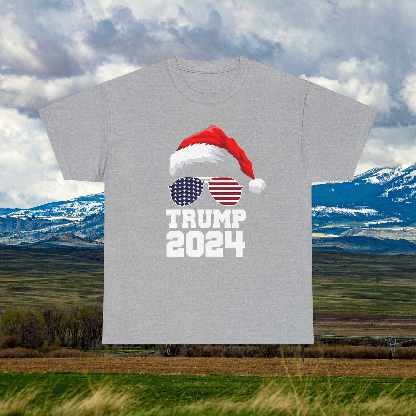 Trump Shirt, Trump Christmas Shirt, Trump Happy Holidays Shirt Unisex Heavy Cotton Tee, Political Tee, Patriotic Christmas Tee, Conservative