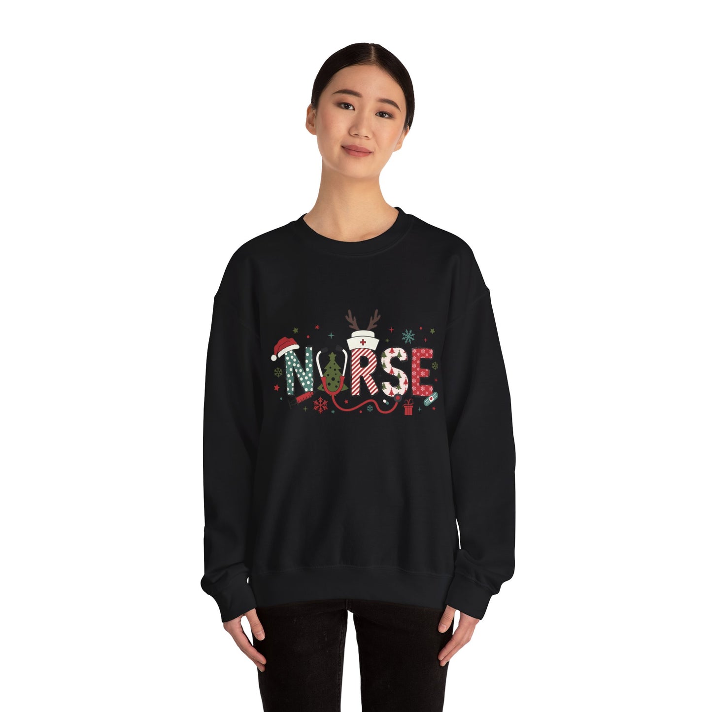 Christmas Nurse Sweatshirt, Holiday Medical Gift, Xmas RN Apparel, Festive Healthcare Clothing, Winter Nurse Jumper