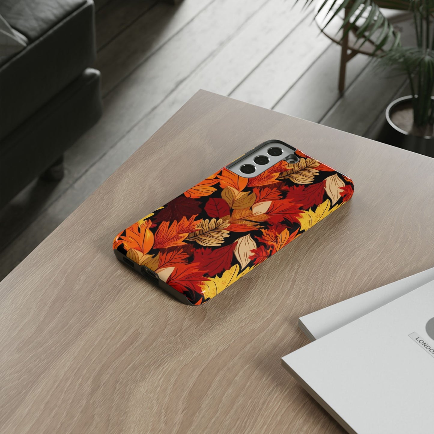 Leafy Tough Cases, Autumn Phone Cover, Protective Smartphone Shell, Nature Lover Gift, Fall Accessories