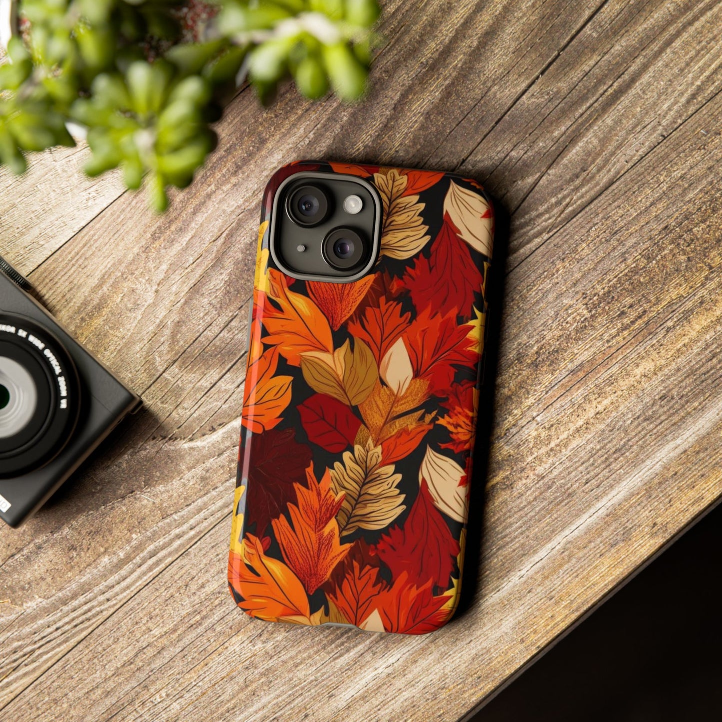 Leafy Tough Cases, Autumn Phone Cover, Protective Smartphone Shell, Nature Lover Gift, Fall Accessories