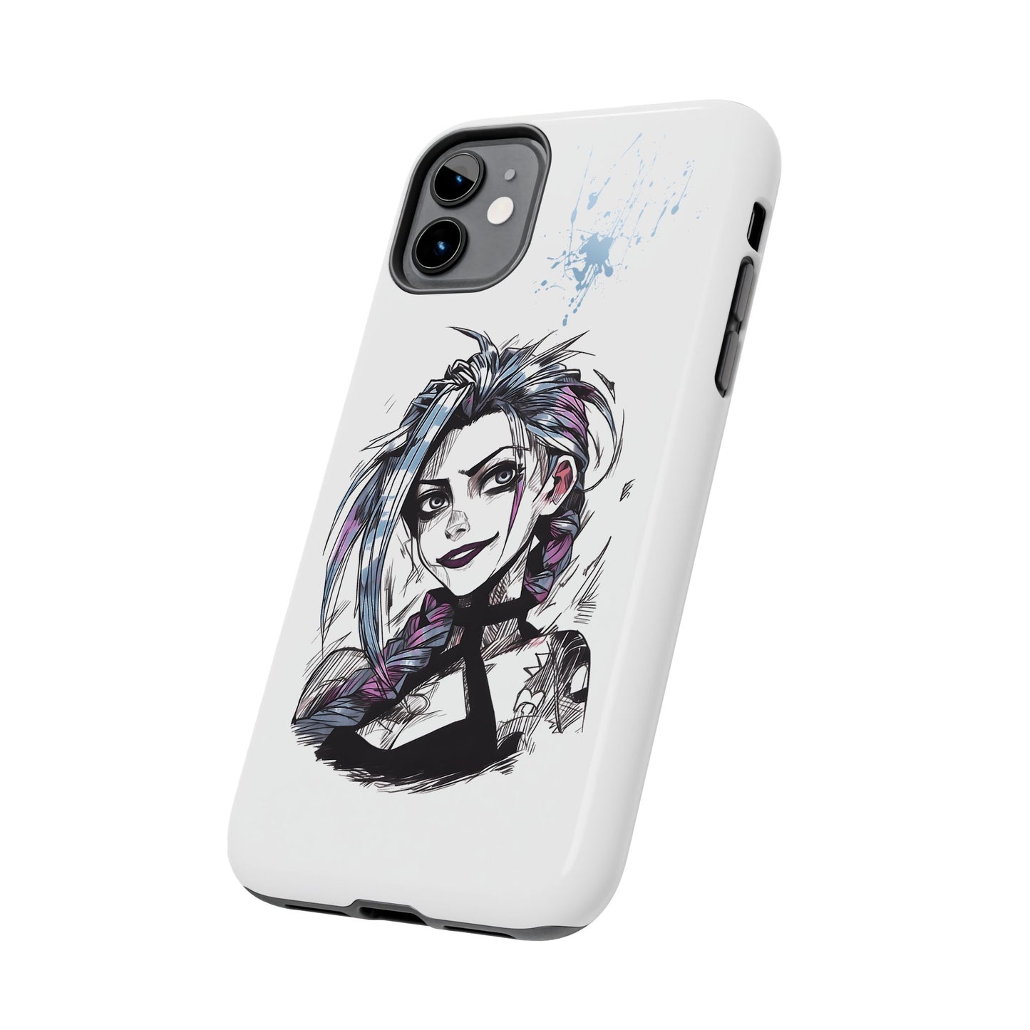 Jinx Inspired iPhone Tough Phone Cases - League of Legends Arcane TV Series, Unique Style & Strength Durable Phone Cover, Protective Phone