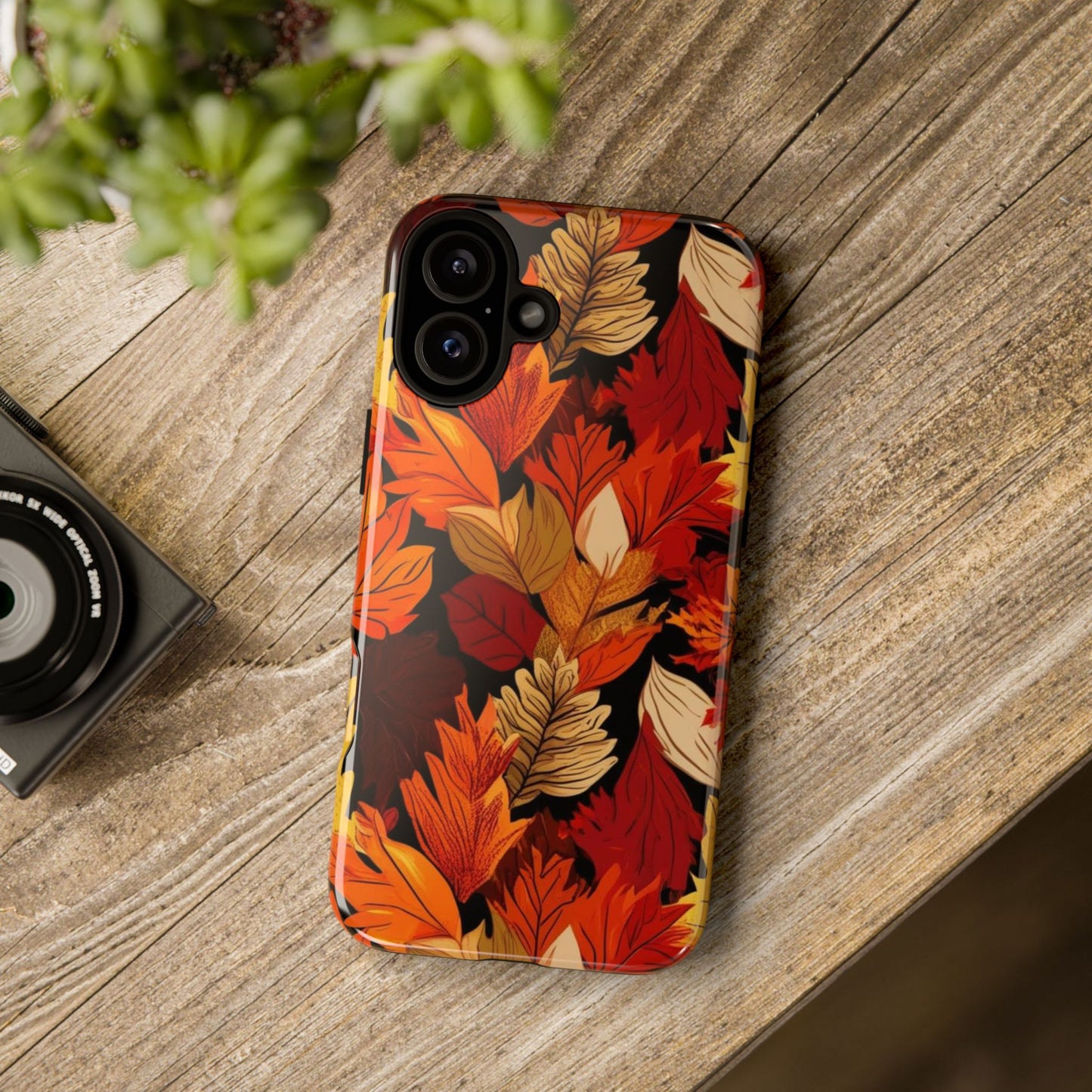 Leafy Tough Cases, Autumn Phone Cover, Protective Smartphone Shell, Nature Lover Gift, Fall Accessories