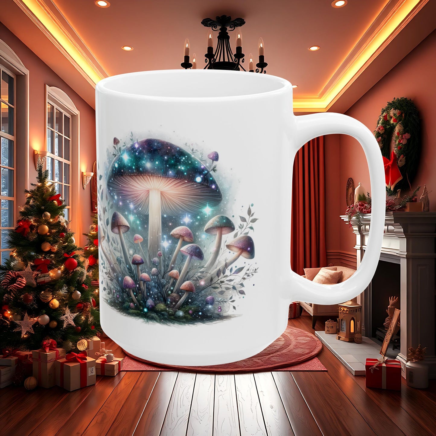 Magic Mushroom Mug, Trippy Psychedelic Coffee Cup, Unique Ceramic Tea Mug, Hippie Gift, Kitchen Decor