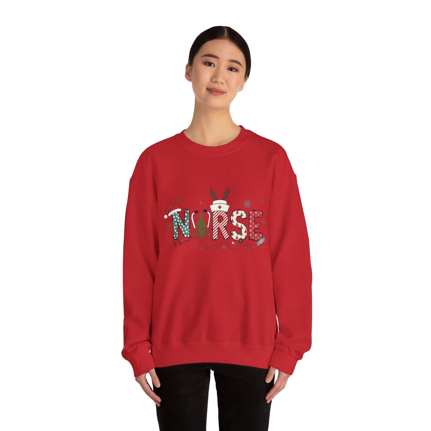 Christmas Nurse Sweatshirt, Holiday Medical Gift, Xmas RN Apparel, Festive Healthcare Clothing, Winter Nurse Jumper