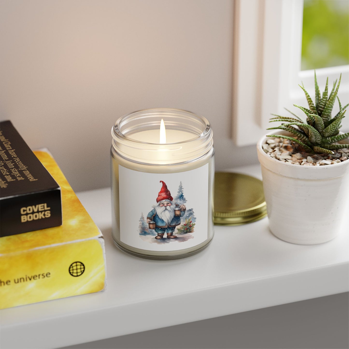 Christmas Gnome Winter Fairy Tale Scented Candles, Coconut Apricot Wax (4oz, 9oz) - Cozy Holiday Home Decor, Relaxing Hygge Candle, Winter