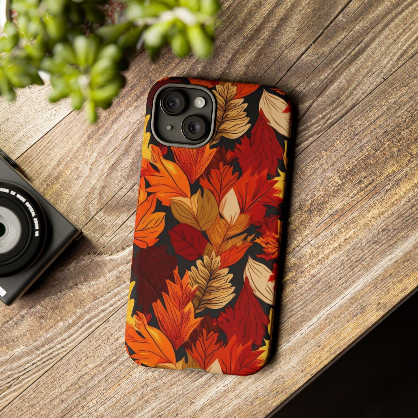 Leafy Tough Cases, Autumn Phone Cover, Protective Smartphone Shell, Nature Lover Gift, Fall Accessories