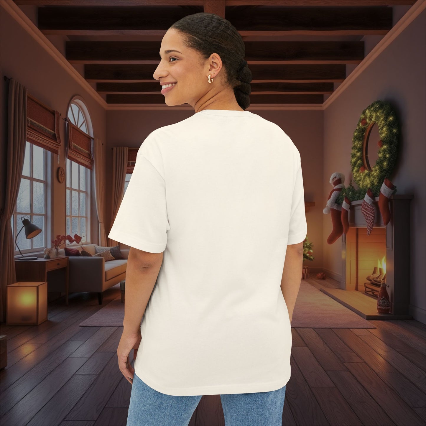 Festive Merry Christmas Oversized Boxy Tee for All