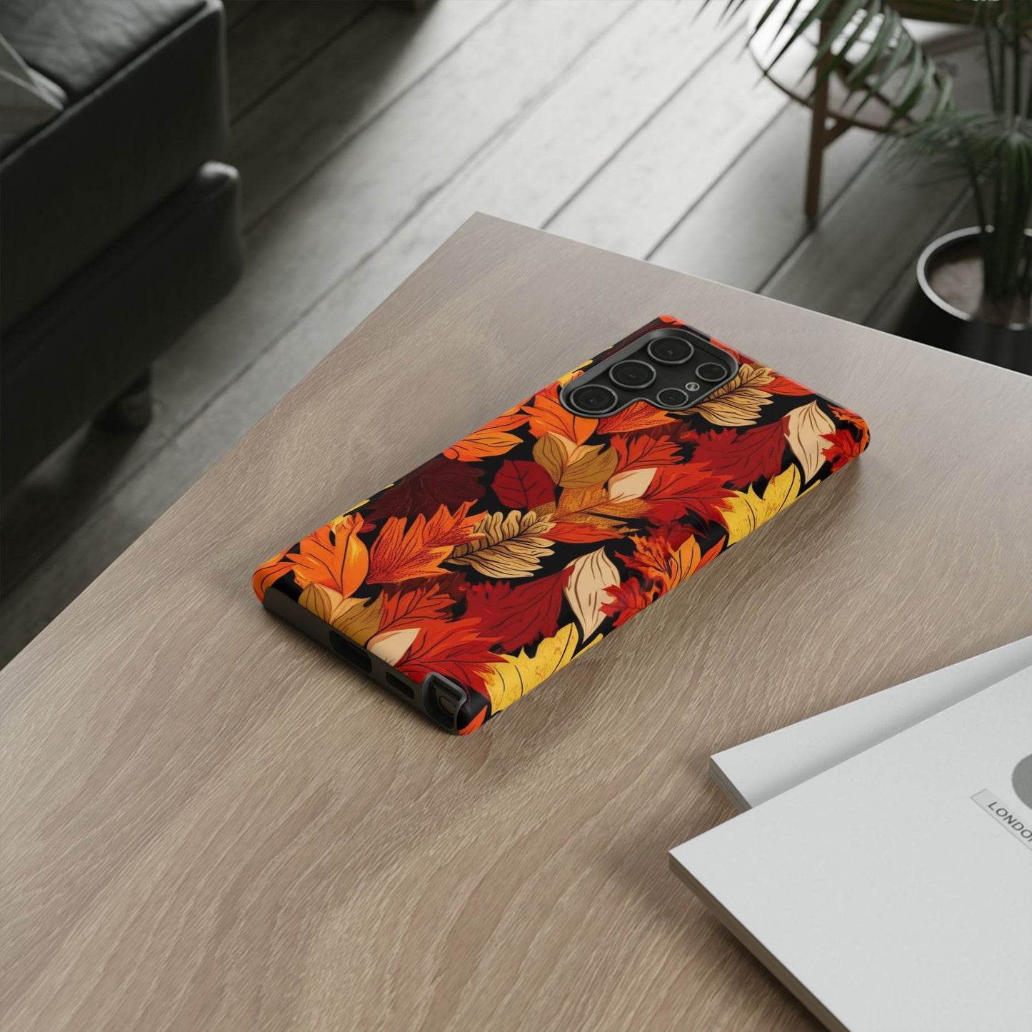 Leafy Tough Cases, Autumn Phone Cover, Protective Smartphone Shell, Nature Lover Gift, Fall Accessories
