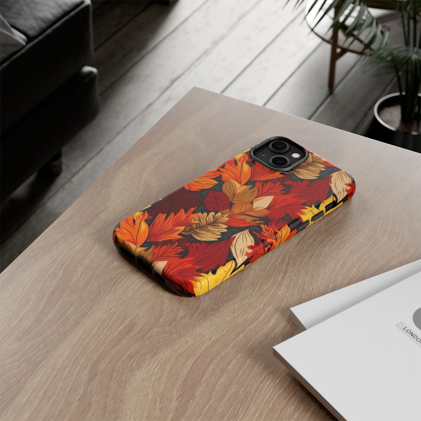 Leafy Tough Cases, Autumn Phone Cover, Protective Smartphone Shell, Nature Lover Gift, Fall Accessories