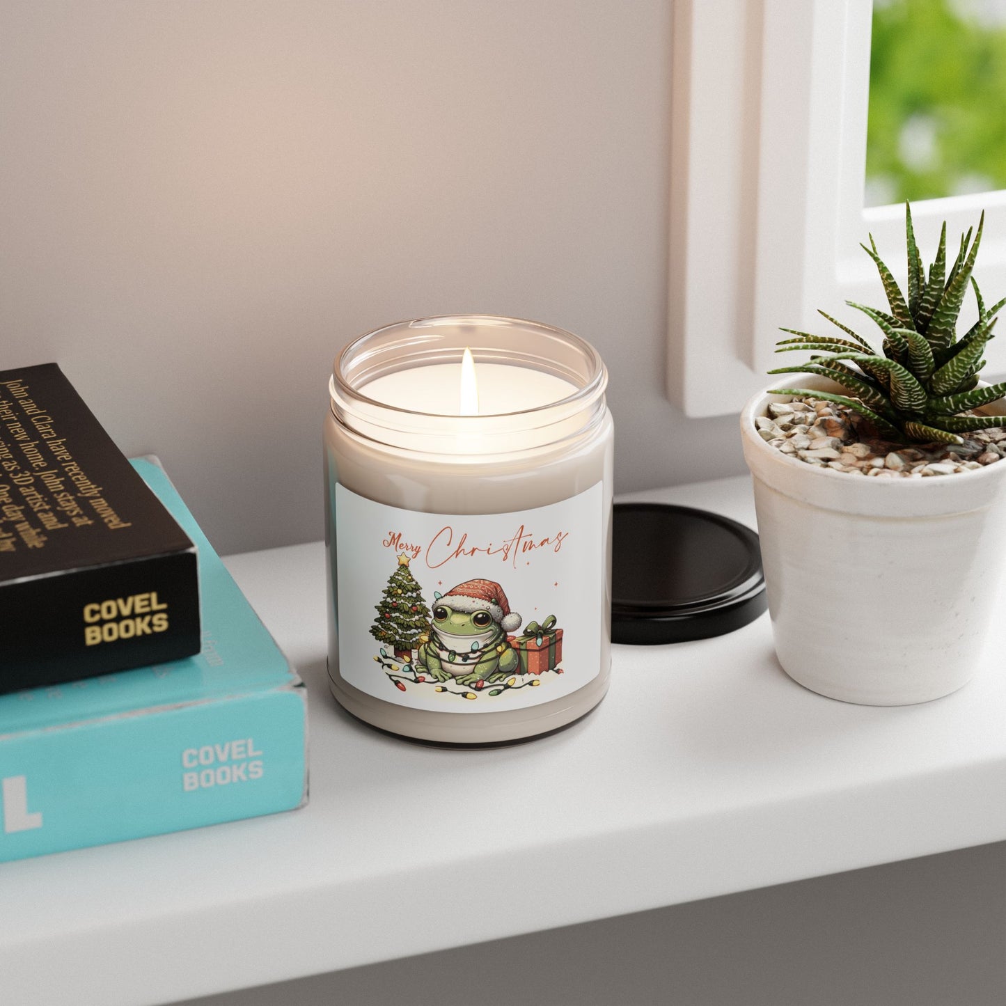 Christmas Frog Scented Candle, Holiday Home Decor, Winter Candle Gift, Festive Fragrance Candle, Christmas Gift for Her, Soy Wax Candle