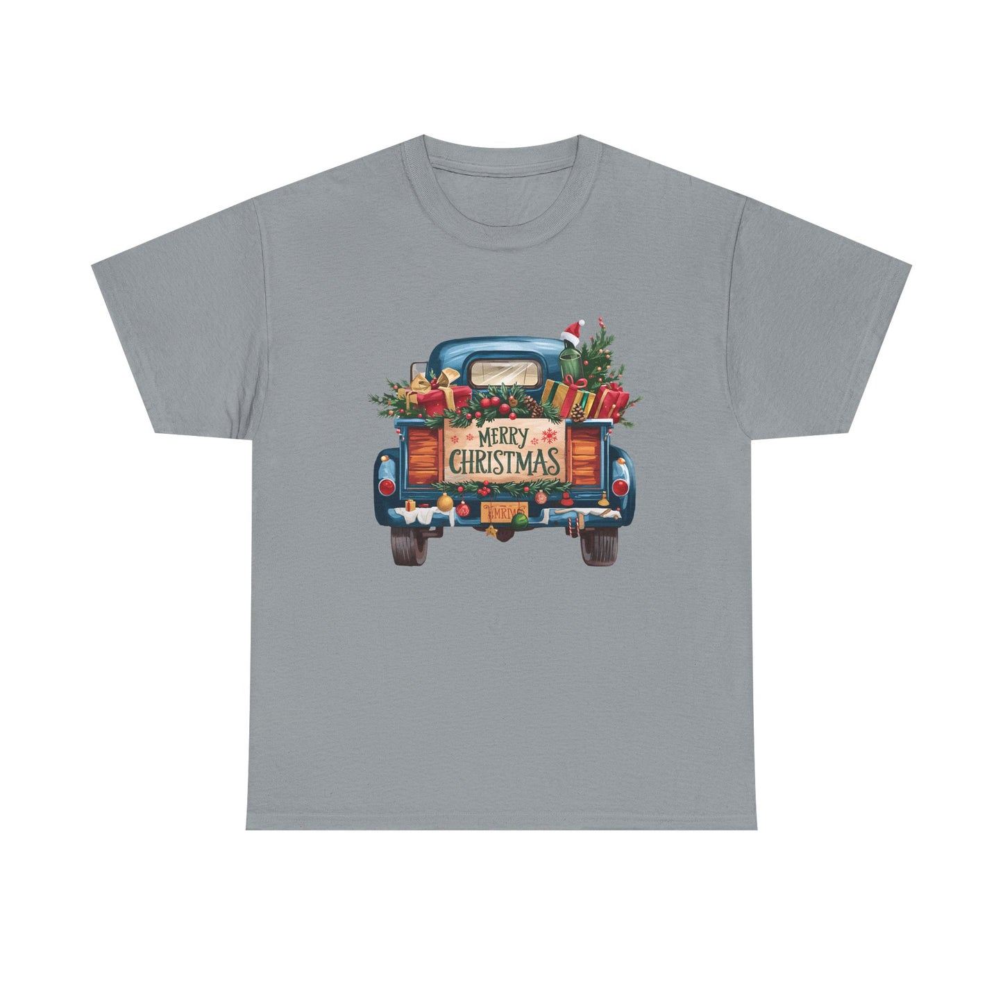 Vintage Truck Merry Christmas Tee, Christmas Gifts Shirt, Holiday Presents Top, Festive Xmas T-Shirt, Retro Truck Tee