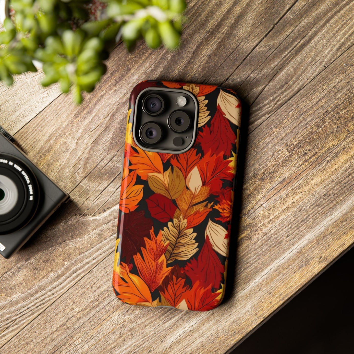 Leafy Tough Cases, Autumn Phone Cover, Protective Smartphone Shell, Nature Lover Gift, Fall Accessories