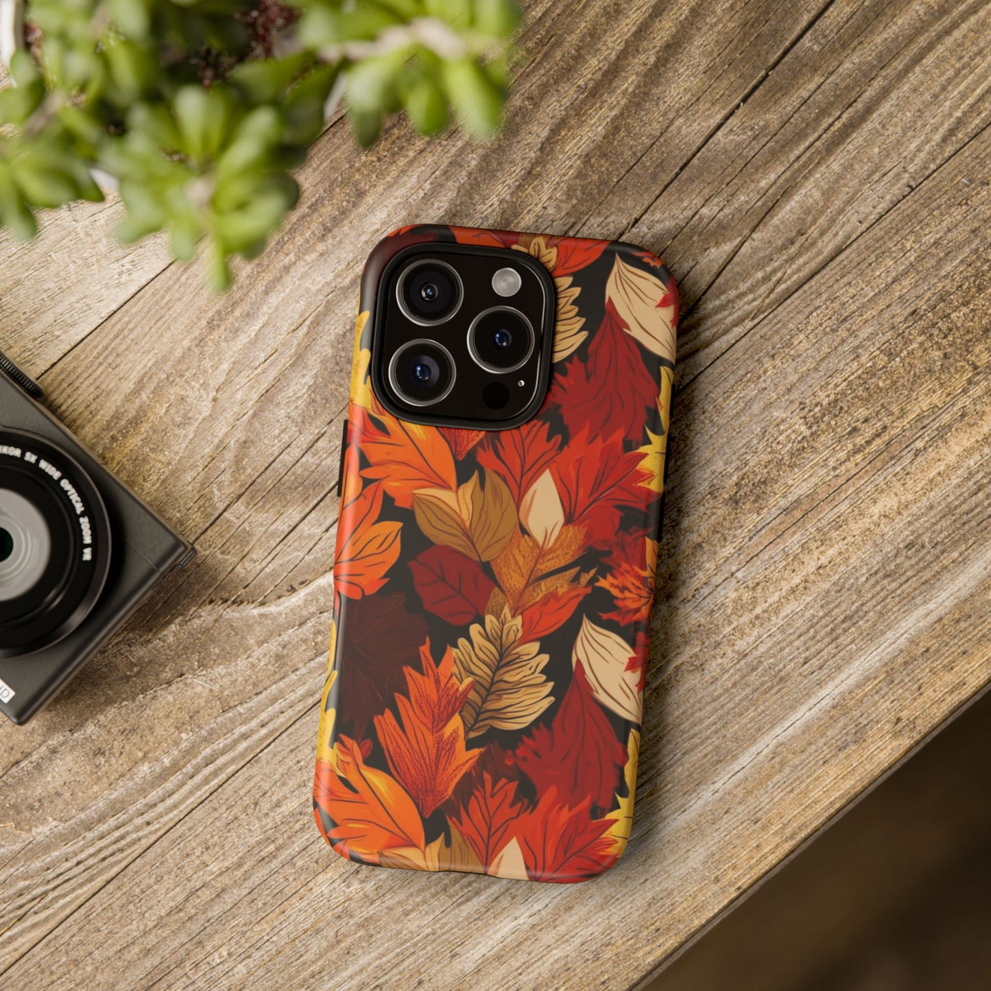 Leafy Tough Cases, Autumn Phone Cover, Protective Smartphone Shell, Nature Lover Gift, Fall Accessories