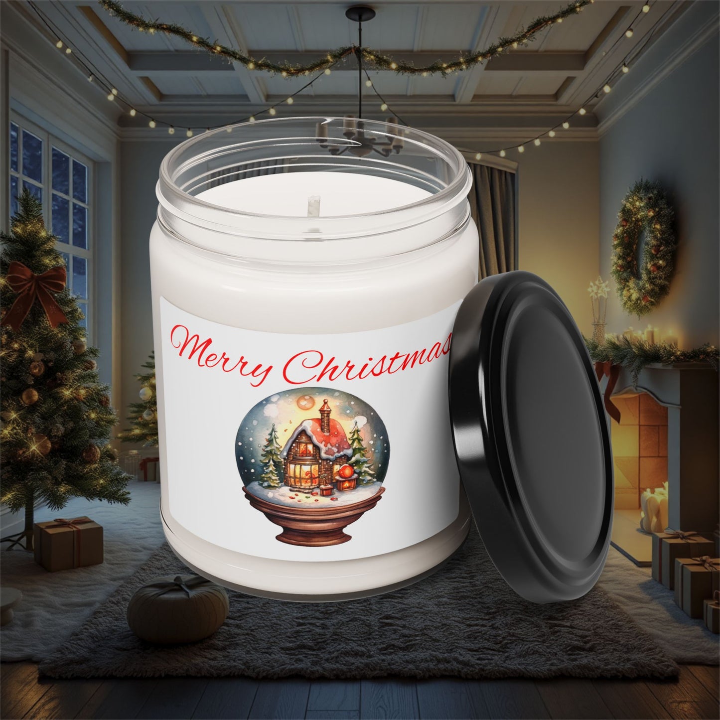 Christmas Snow Globe House Candle, Holiday Decor, Winter Home Fragrance, Festive Christmas Gift, Stocking Stuffer, Winter Wonderland Candle