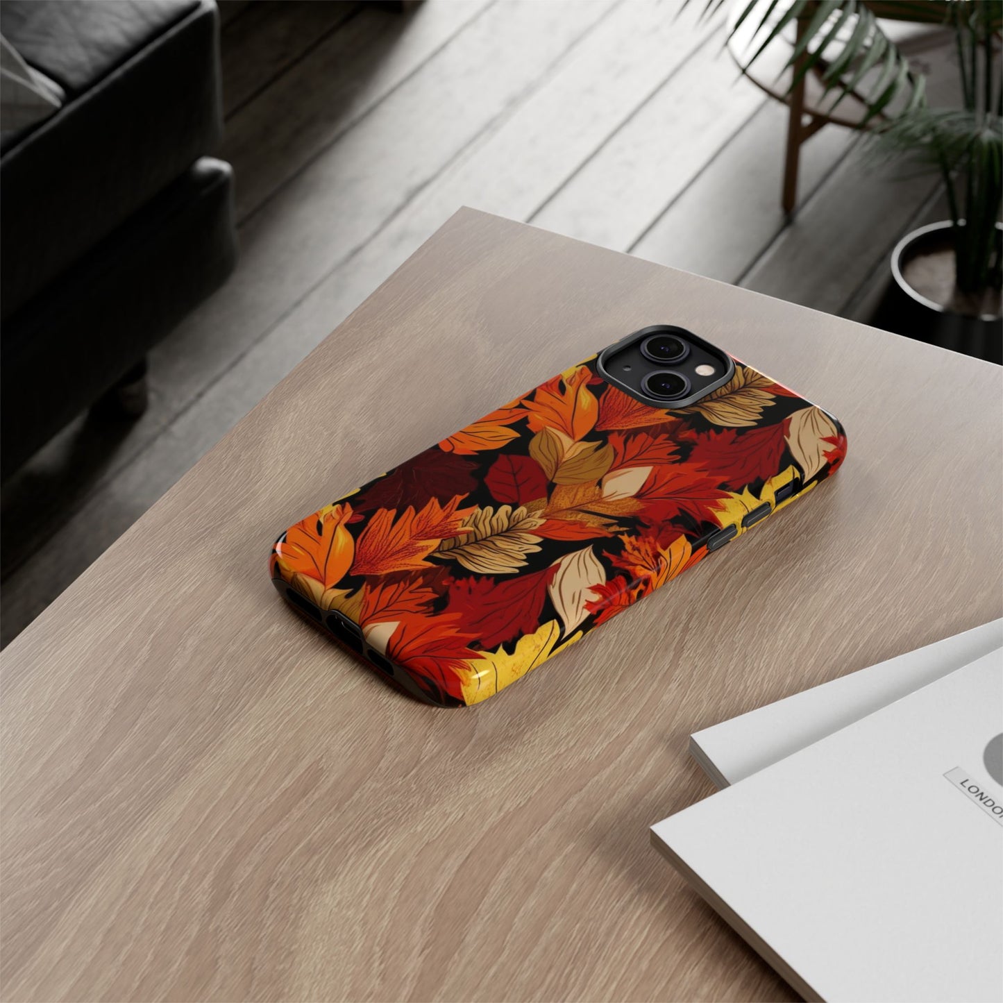 Leafy Tough Cases, Autumn Phone Cover, Protective Smartphone Shell, Nature Lover Gift, Fall Accessories