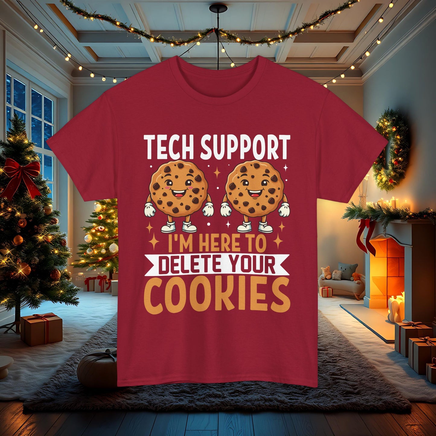 Funny Tech Support I'm Here to Delete Your Cookies Unisex Tee, Humorous Computer Geek Shirt, IT Support Gift, Programmer T-Shirt, Gamer Top,