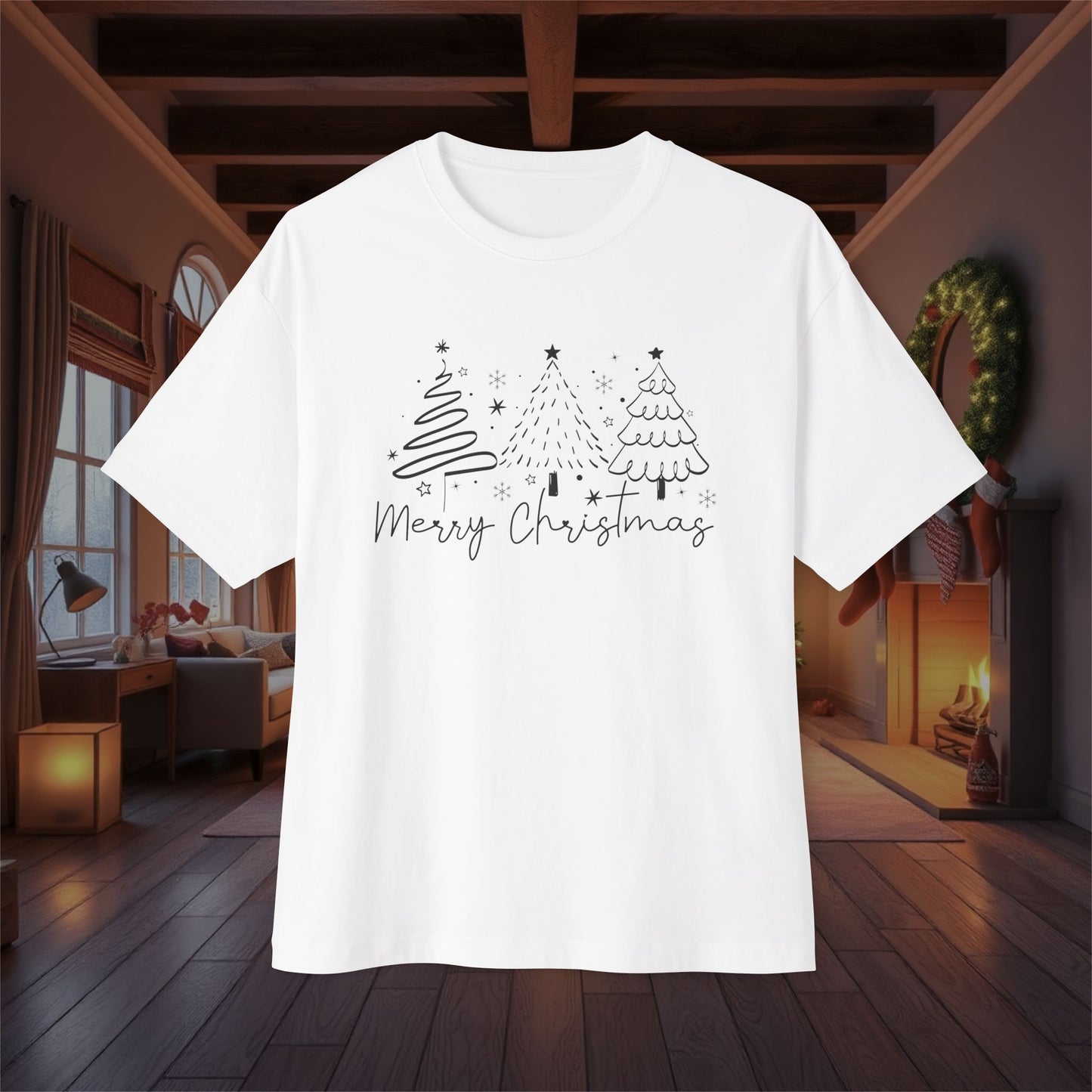Festive Merry Christmas Oversized Boxy Tee for All