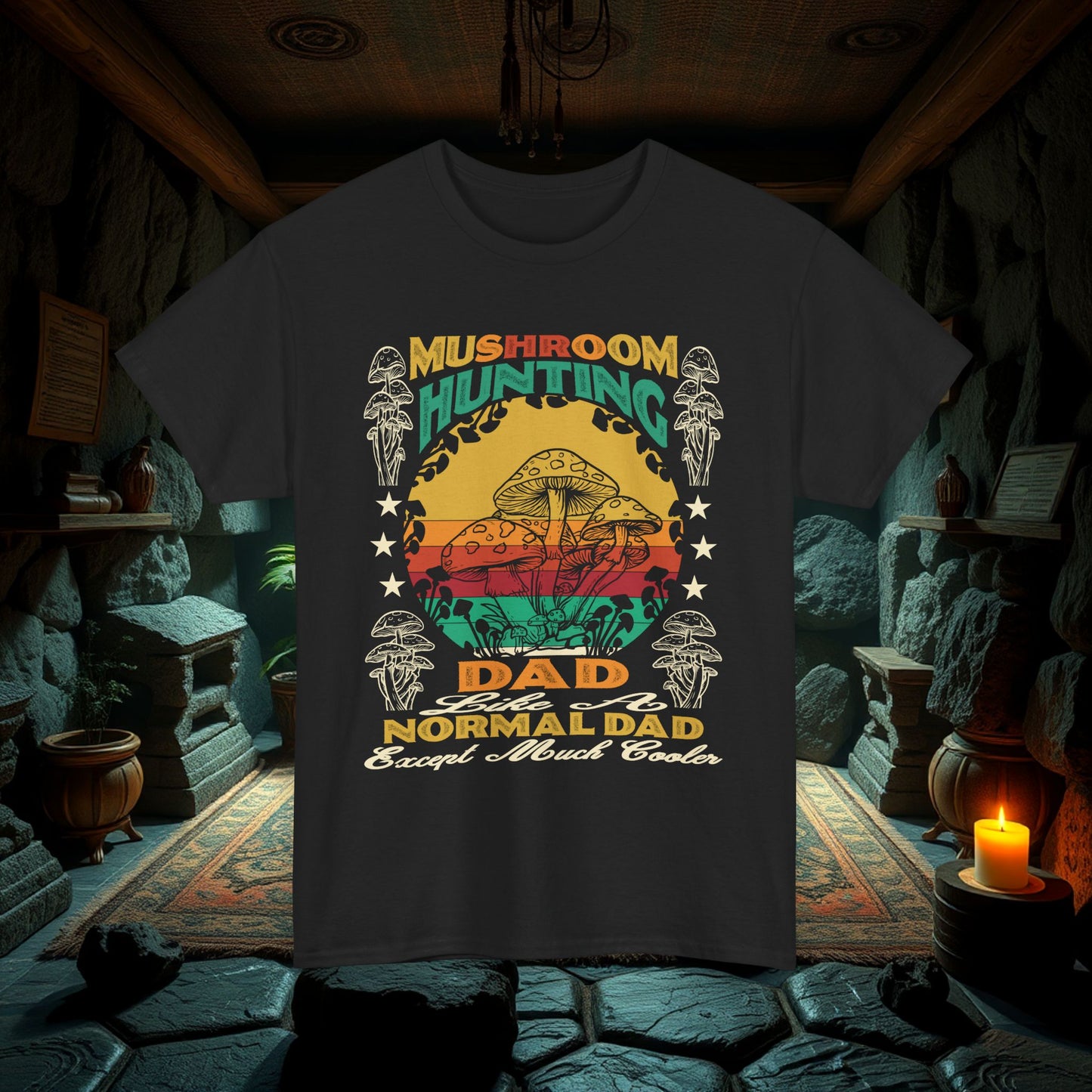 Mushroom Hunting Dad Tee, Fungi Enthusiast Shirt, Nature Lover Gift, Hiking Trip Apparel, Mycology Tee Shirt, Unisex Mushroom Tee