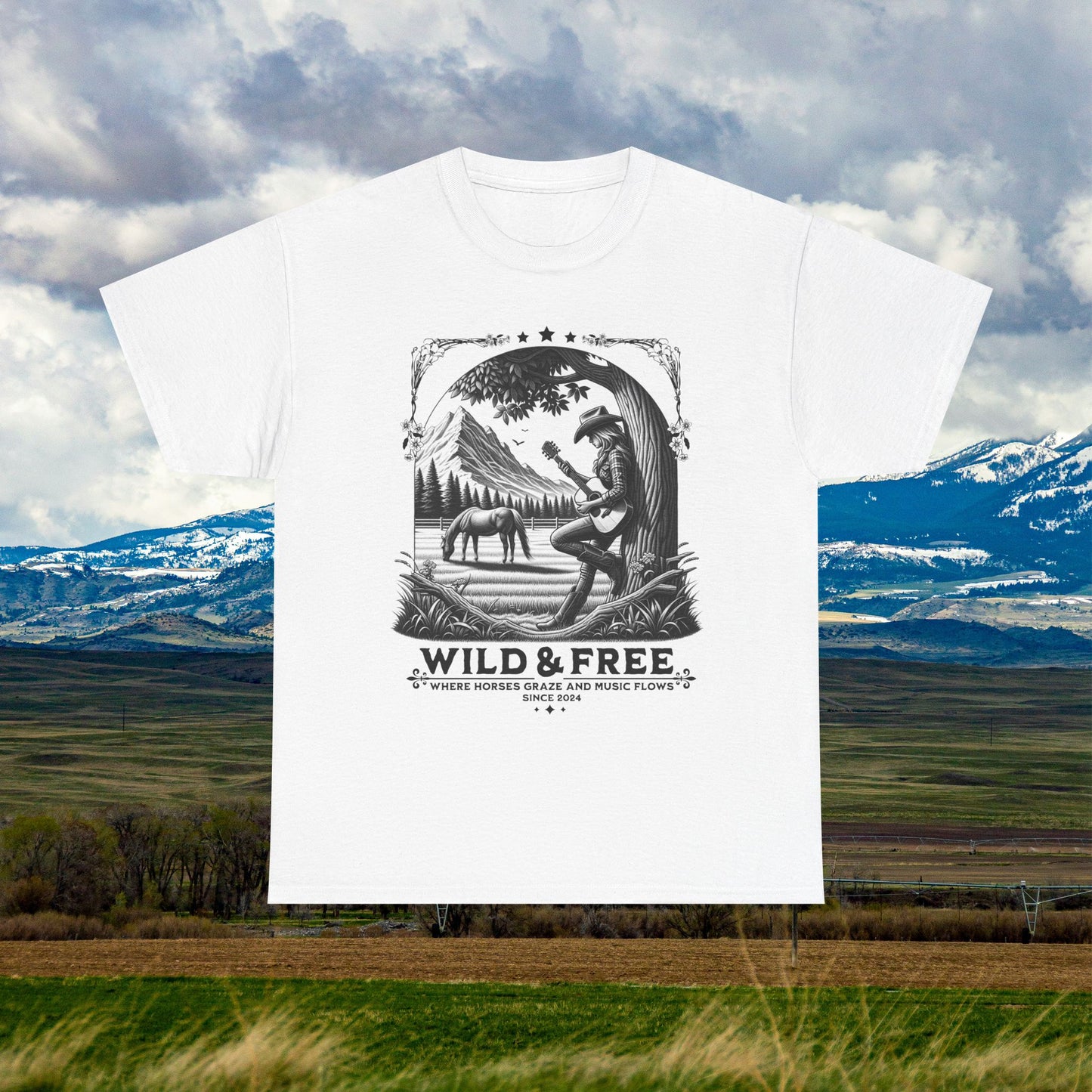 Wild and Free Yellowstone Graphic Tee for Nature Lovers | Unisex Cotton T-shirt, Gift for Hikers, Outdoorsy Shirt, Adventure Tee, Camping