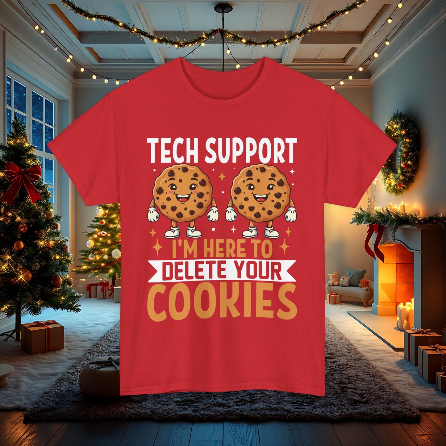 Funny Tech Support I'm Here to Delete Your Cookies Unisex Tee, Humorous Computer Geek Shirt, IT Support Gift, Programmer T-Shirt, Gamer Top,