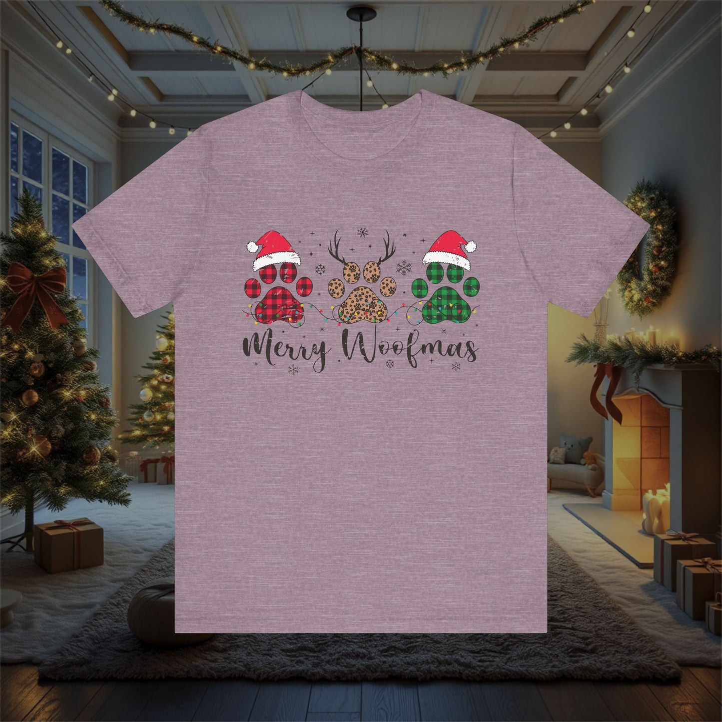Christmas Dog Lover Shirt, Merry Woofmas Tee, Unisex Holiday T-Shirt, Funny Pet Owner Gift, Dog Mom Dad Apparel, Festive Animal Graphic Top