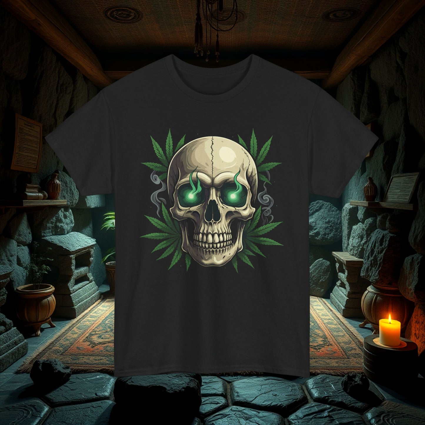 Cannabis Skull T-Shirt, Weed Tee, Marijuana Shirt, Purple Haze Clothing, 420 Apparel
