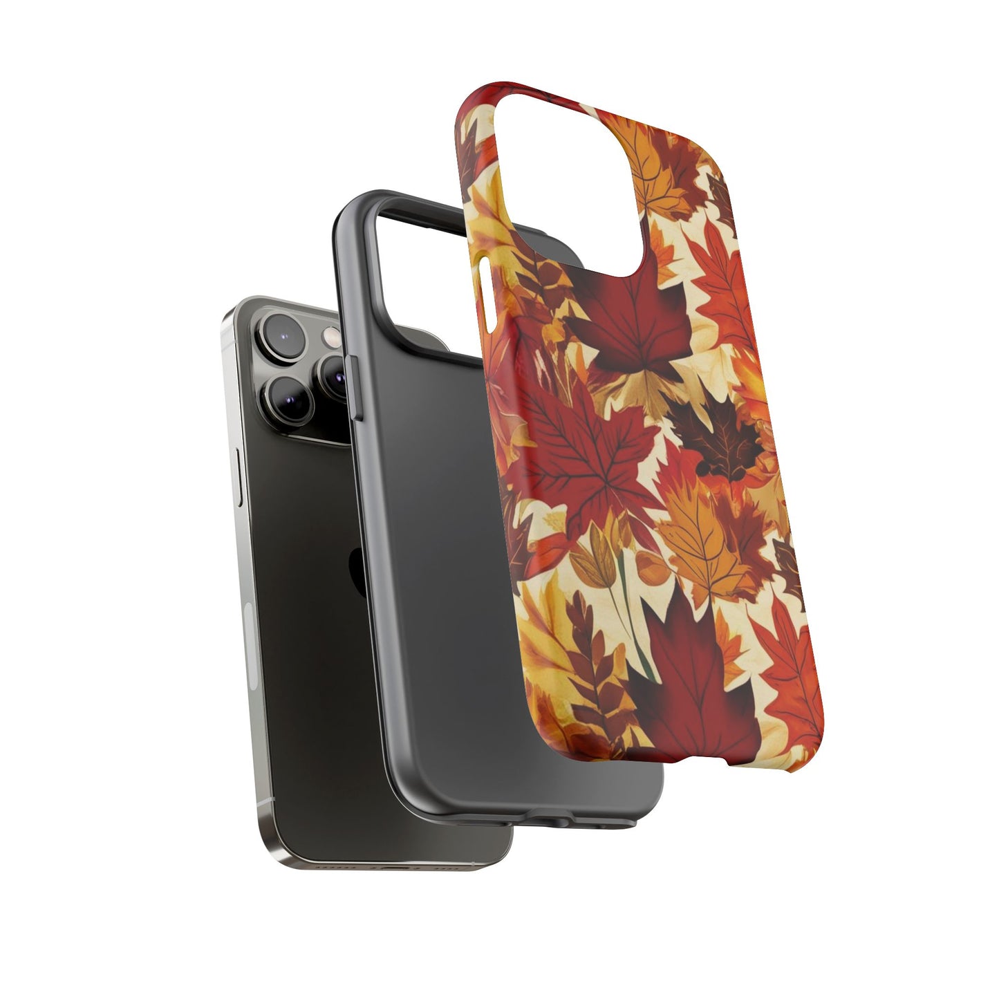 Phone Case, Autumn Leaves Tough Phone Cover, Protective Fall Leaf Colors Case, Rugged Smartphone Shell, Impact Resistant Cover, Protective