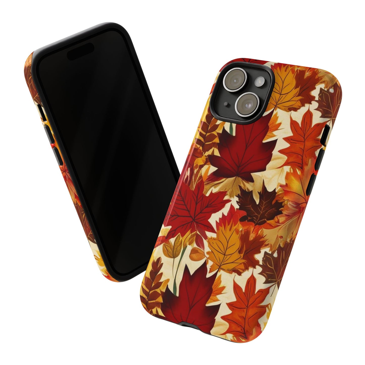 Phone Case, Autumn Leaves Tough Phone Cover, Protective Fall Leaf Colors Case, Rugged Smartphone Shell, Impact Resistant Cover, Protective